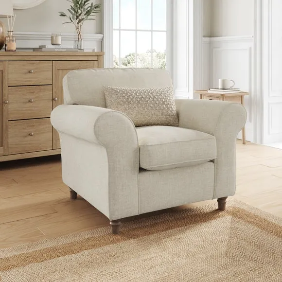 Flori Tonal Plush Chenille Armchair 1