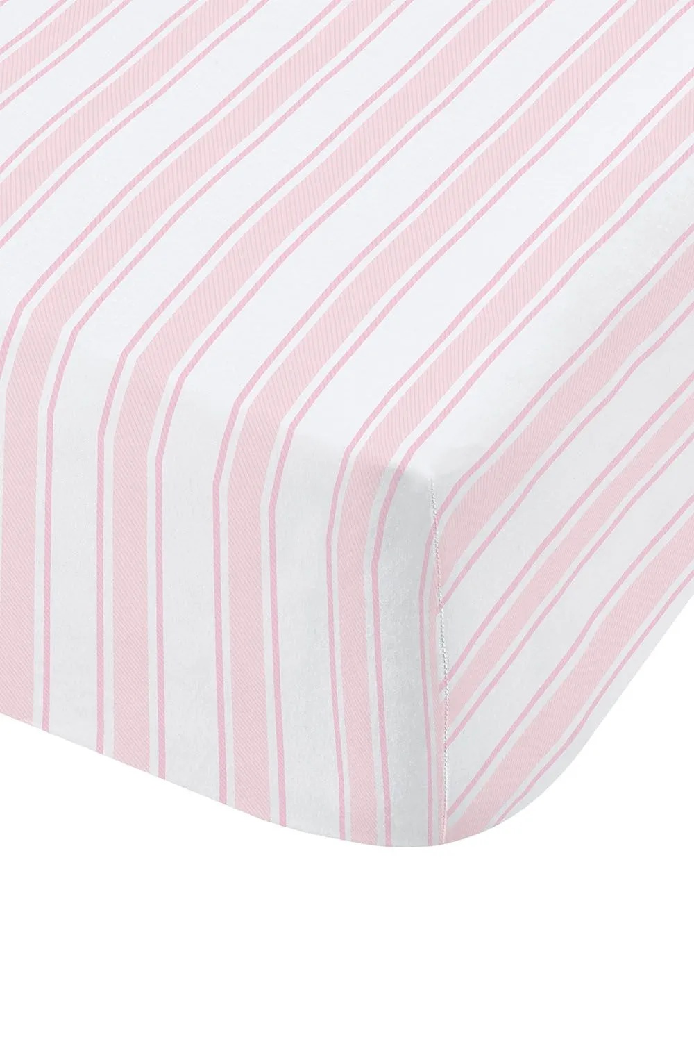 Bianca 'Check & Stripe' Cotton Fitted Sheet in Pink