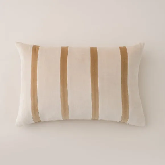 Clara Pencil Stripe Velvet Rectangle Cushion 3