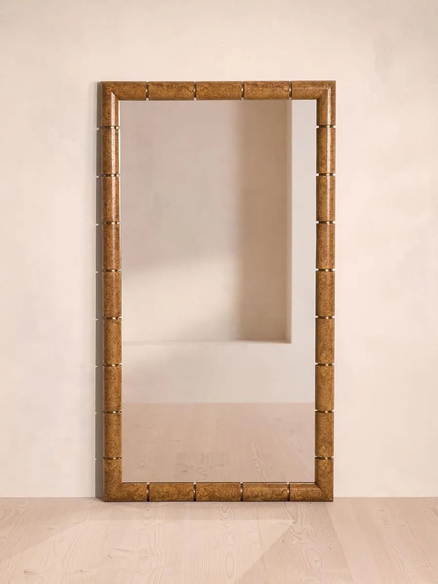 Furleigh Floor Mirror, Burl