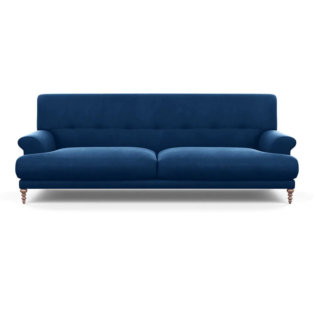 Scp Oscar 3 Seater Informal Sofa Velvet Petrol Walnut Feet 1