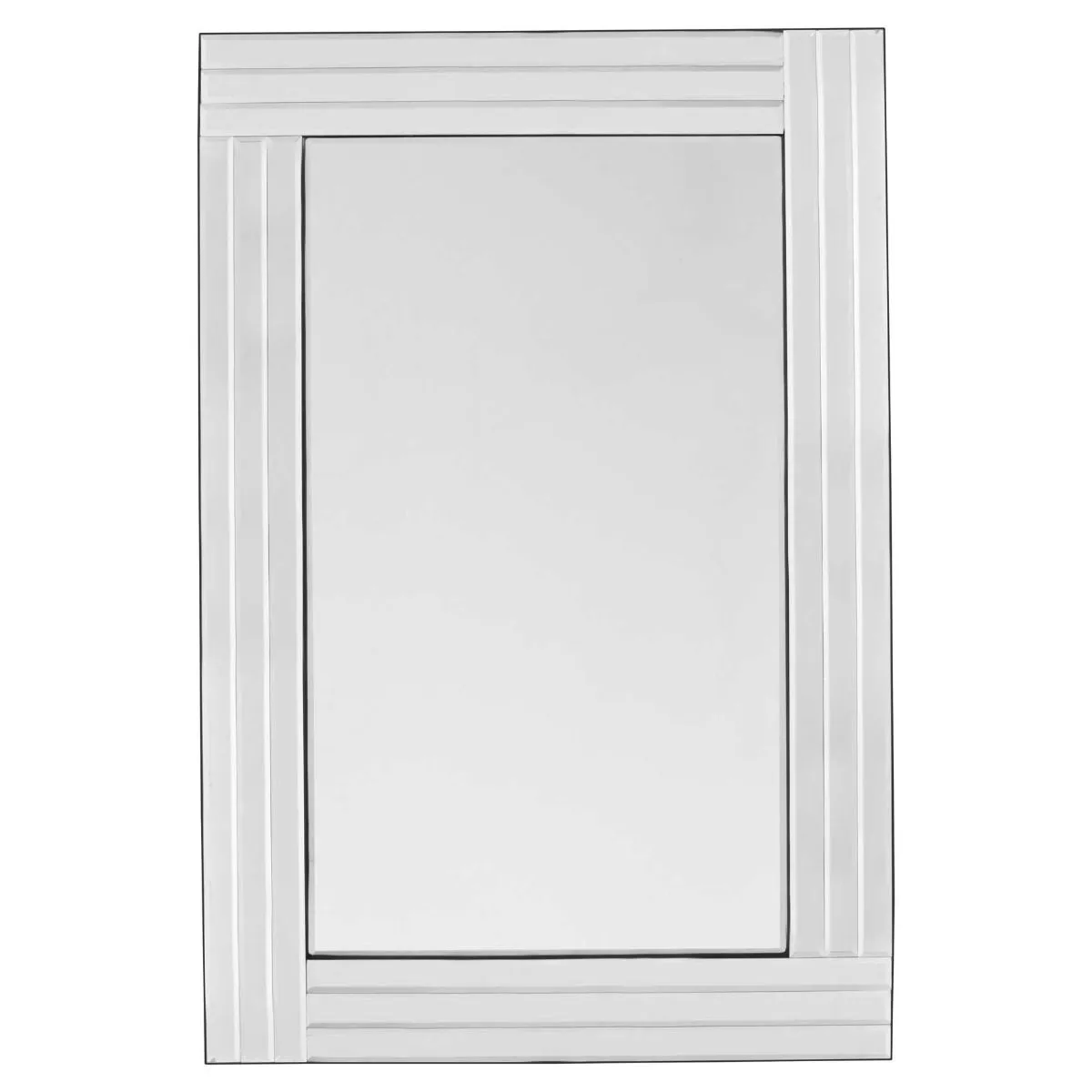 MirrorOutlet Oakley All Glass Triple Edge Bevelled Large Dress Mirror 120 x 80 CM in Silver 3