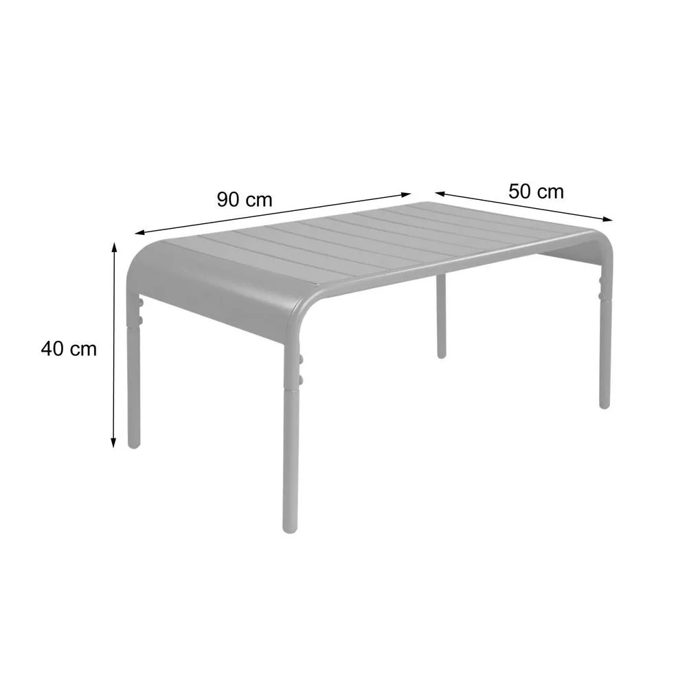 sweeek Rectangular steel garden coffee table in Dark Grey 5