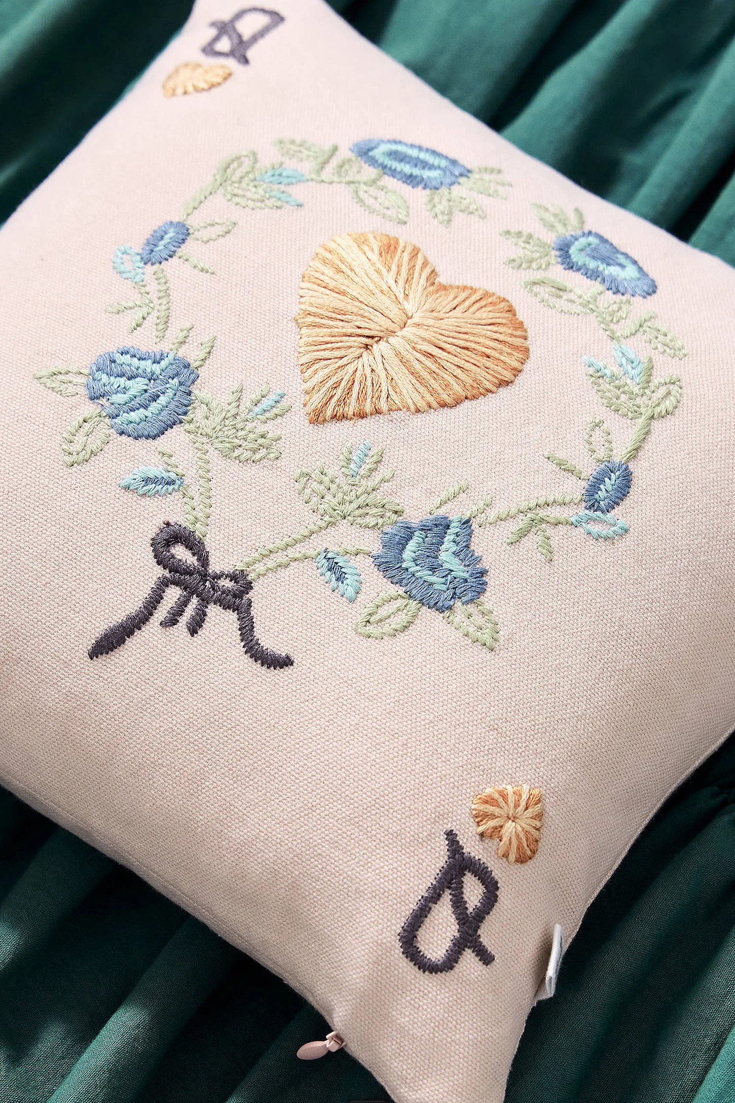 Queen Of Hearts Embroidered Cushion - Pink 2