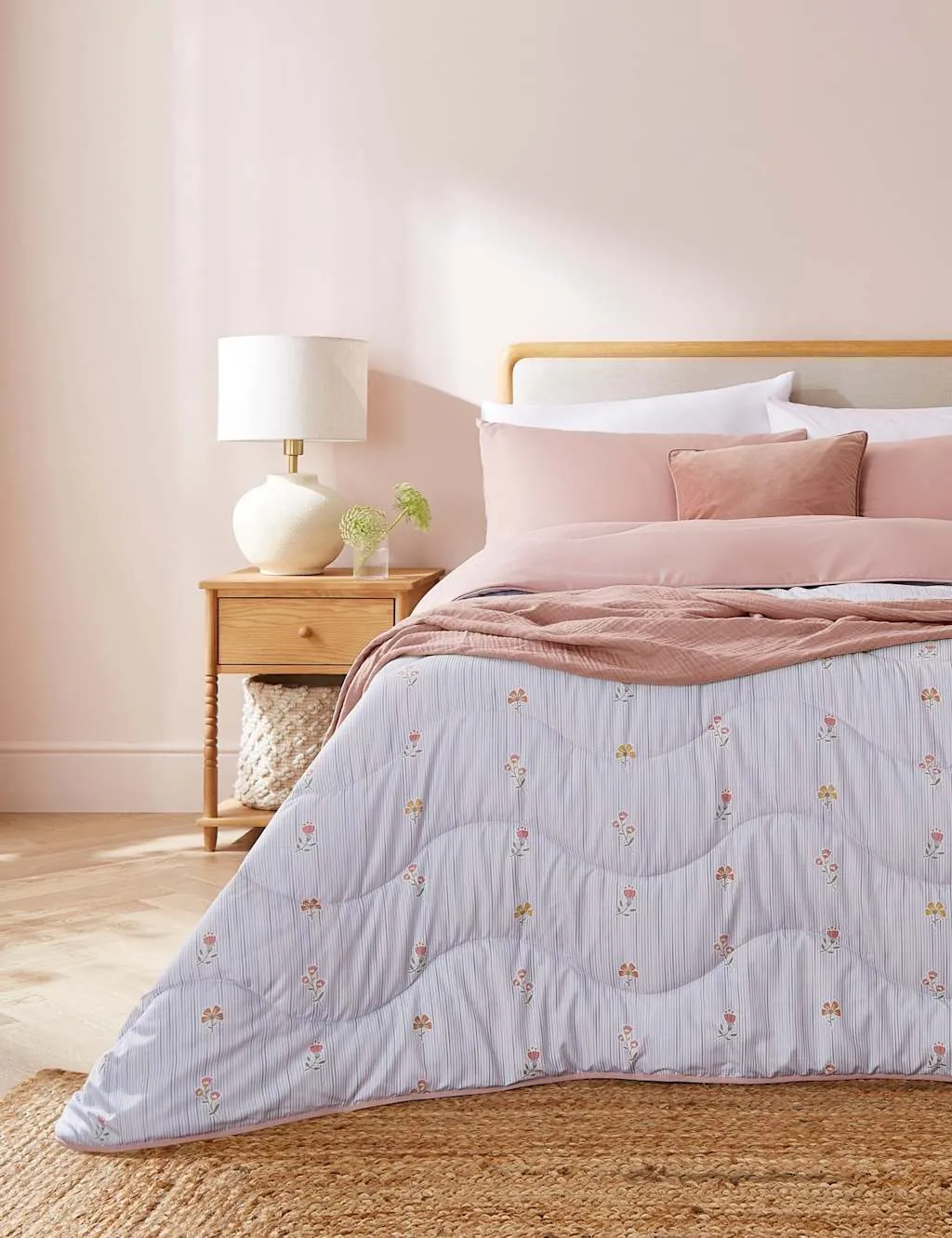 Nightlark Vintage Stripes Coverless Duvet & Pillowcase White Mix