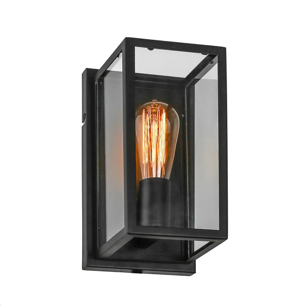 Netlighting Laverno Industrial Retro 1 Light Wall Lamp E27 in Black