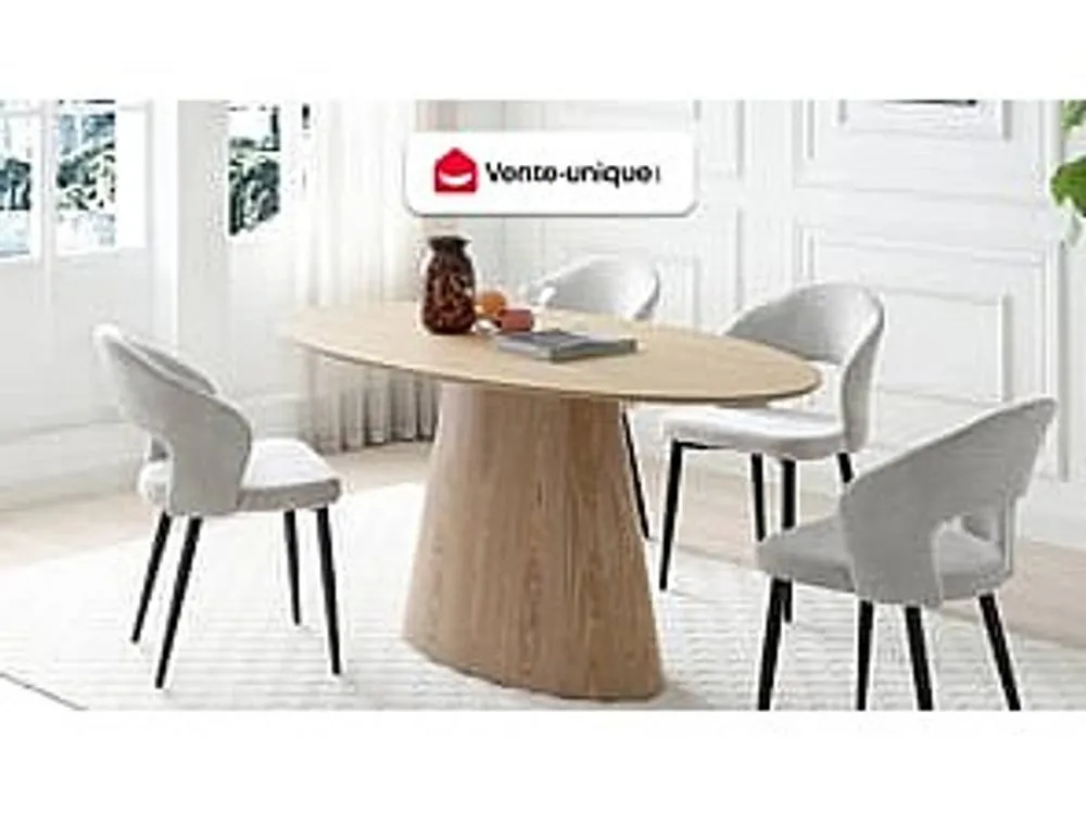 Vente-unique 6 - Seater MDF Dining Table - Light Natural - ANTELADA in Light Oak 4
