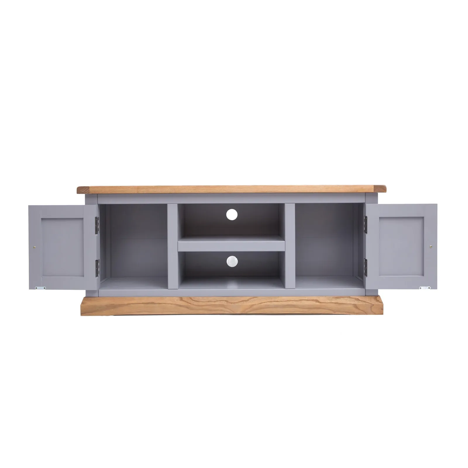 Cabinet Bits Biccari Grey 2 Door TV Cabinet Brass Knob 4
