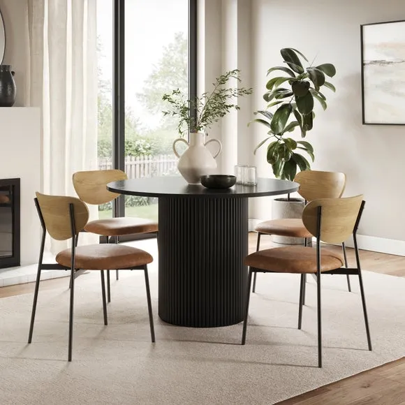 Finn Curved Back Dining Chair, Faux Leather 2