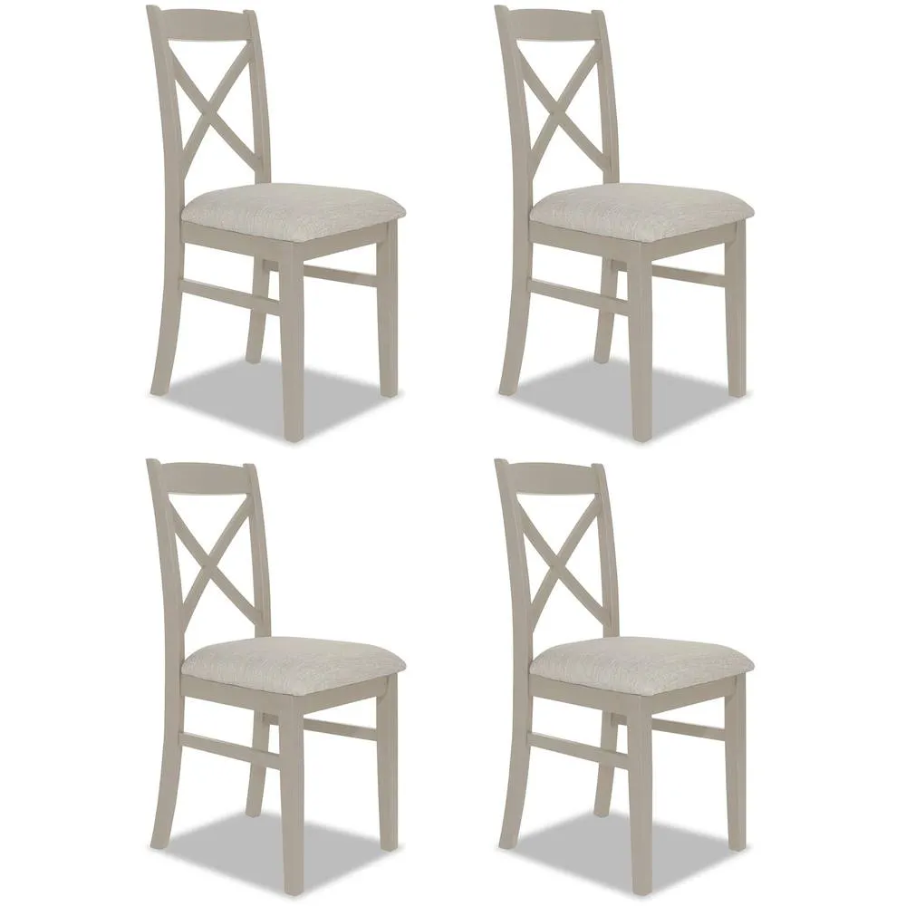 Statement Furniture Florence Crossback Upholstered Seat Chairs Set of 4 in Taupe 1