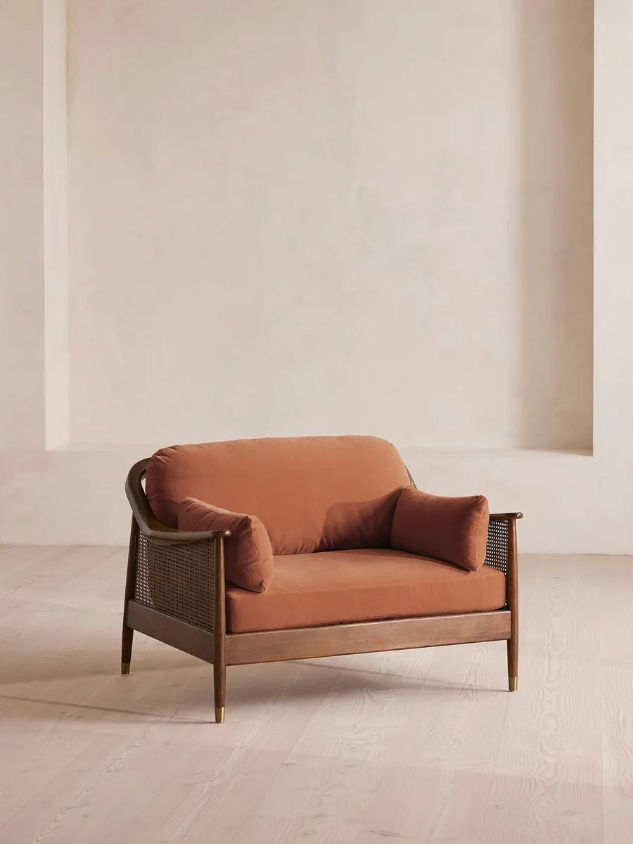 Atlanta Loveseat, Velvet, Antique Rose