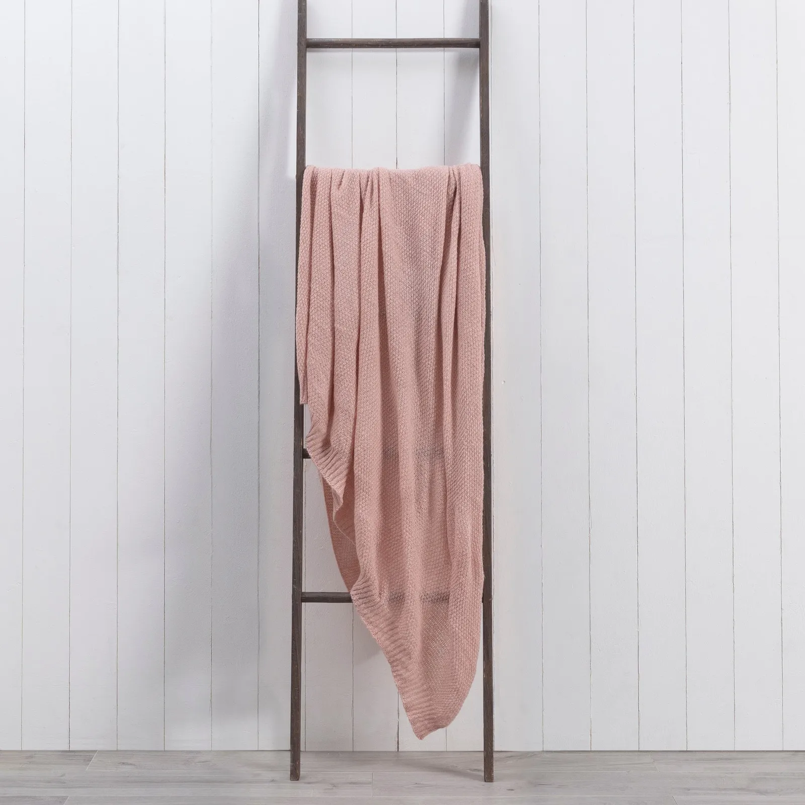 Heather Knitted 130x180cm Throw Blush