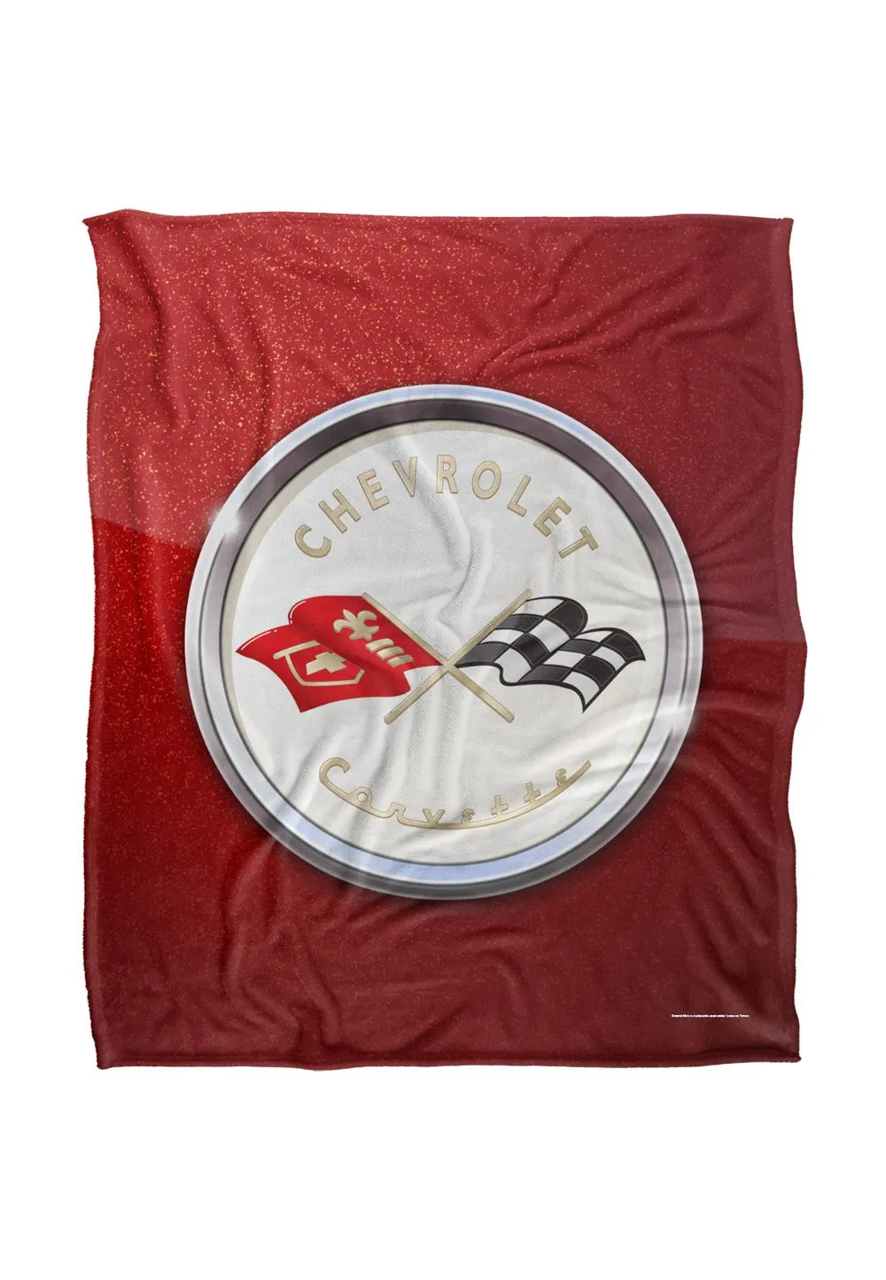 Chevrolet Corvette Emblem Fleck Silky Touch Super Soft Throw Blanket 152 X 127 cm in White