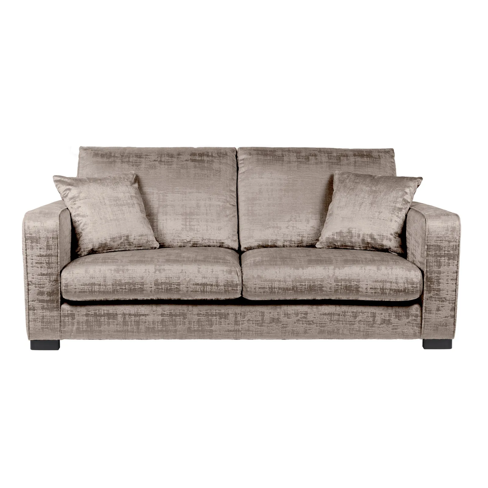 Carson Distressed Velvet 3 Seater Sofa Brown