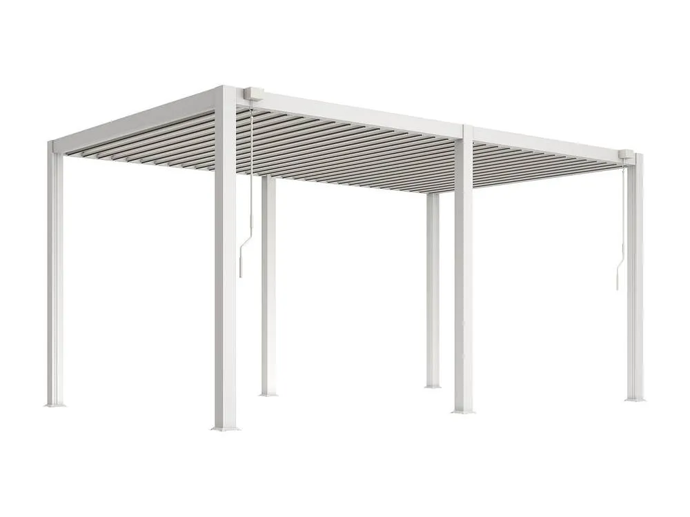 Vente-unique Freestanding Bioclimatic Aluminium Pergola With Adjustable Louvres in White 5