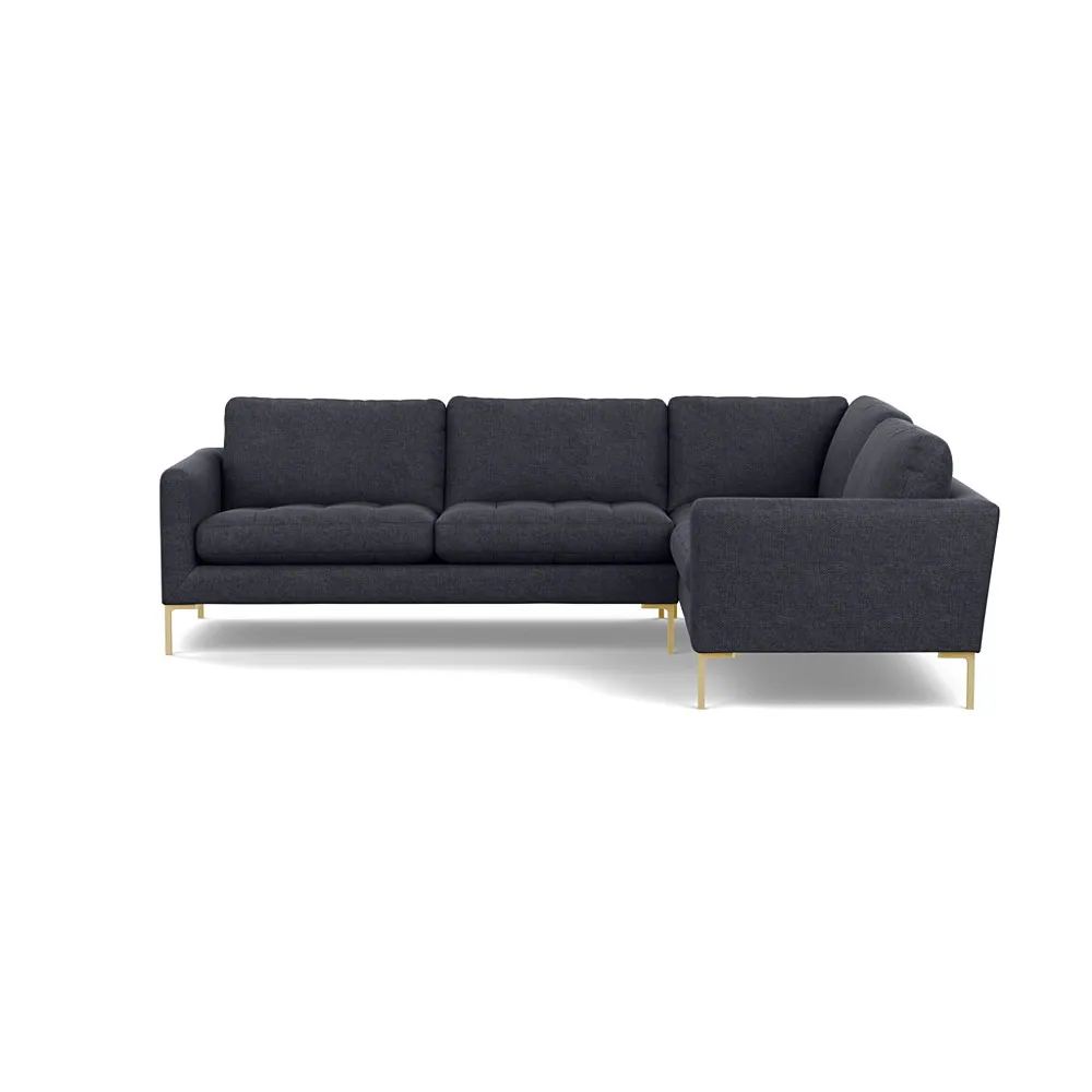 Heal's Eton Right Hand Facing Corner Sofa Texture Soot Brass Feet
