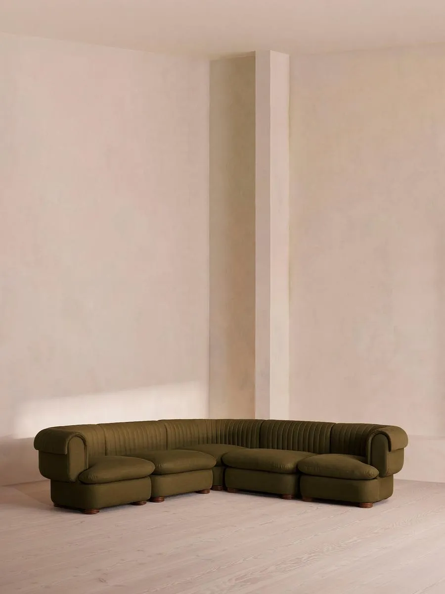 Rava Modular Sofa, Corner Sofa, Linen, Olive