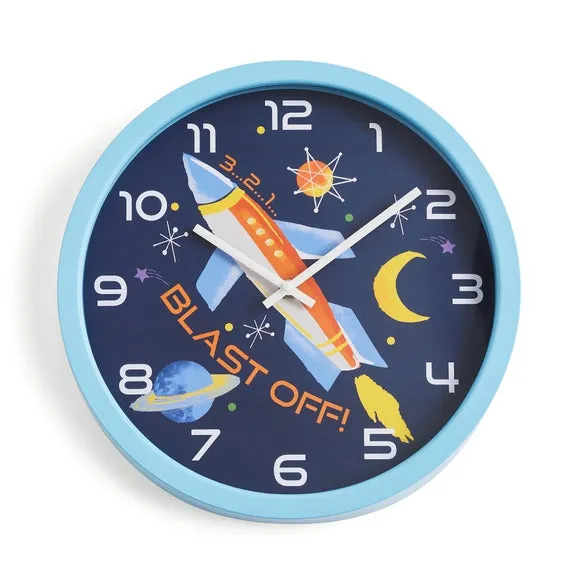 Space Blast Off Round Wall Clock 3