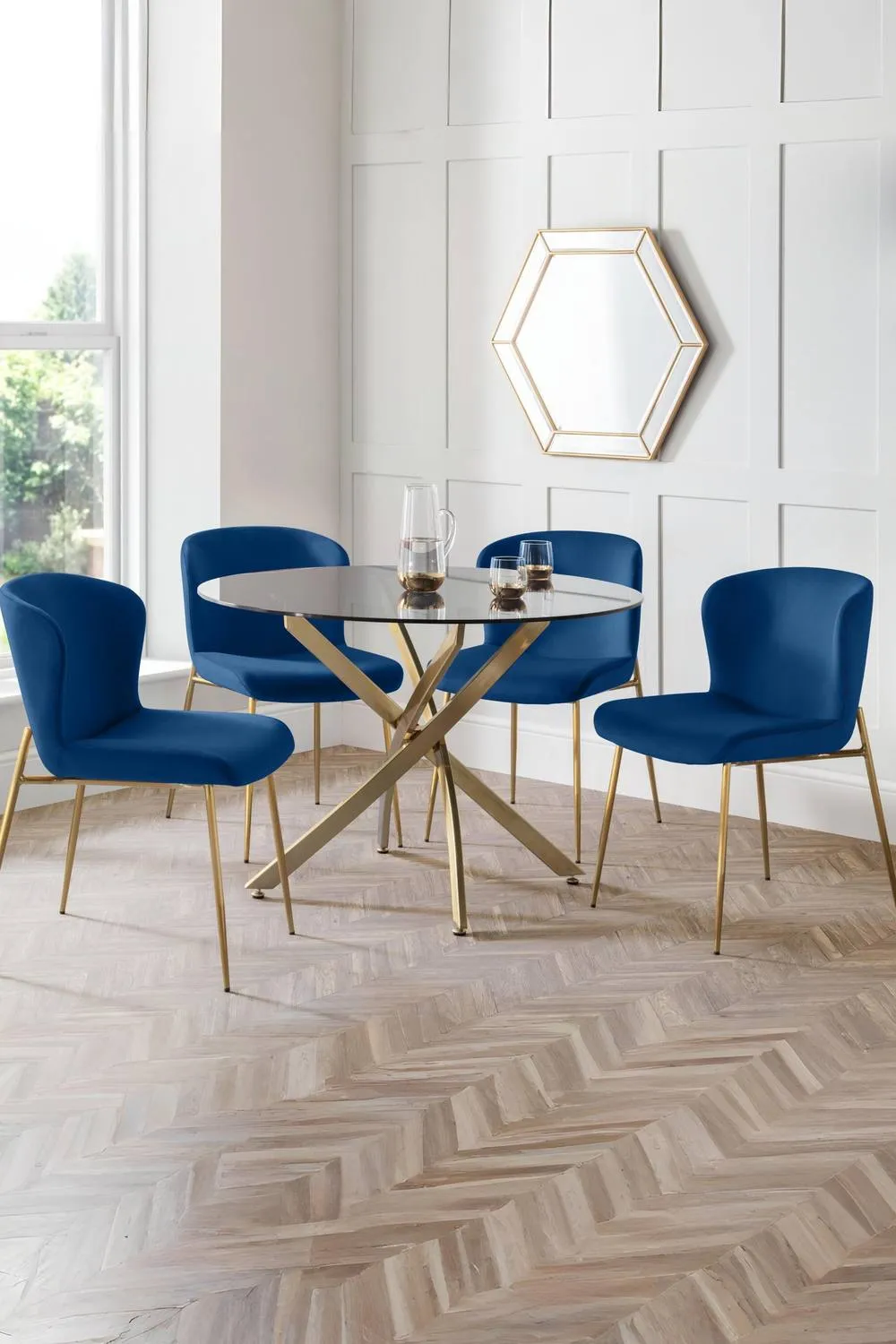 Julian Bowen Harper Upholstered Dining Chair (Set of 2) in Blue 3