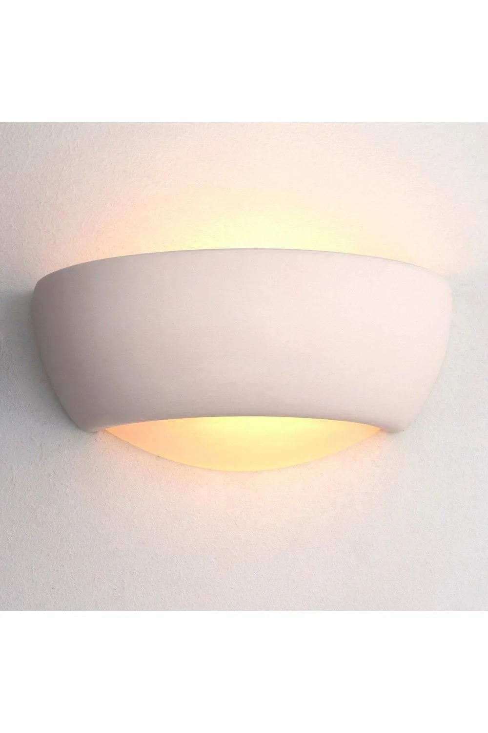 Netlighting Eton 1 Light Indoor Plaster Wall Uplighter Unglazed Ceramic E27 in White 2