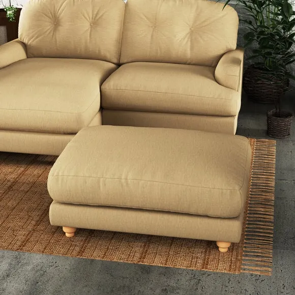 Martha Slub Faux Linen Footstool 2