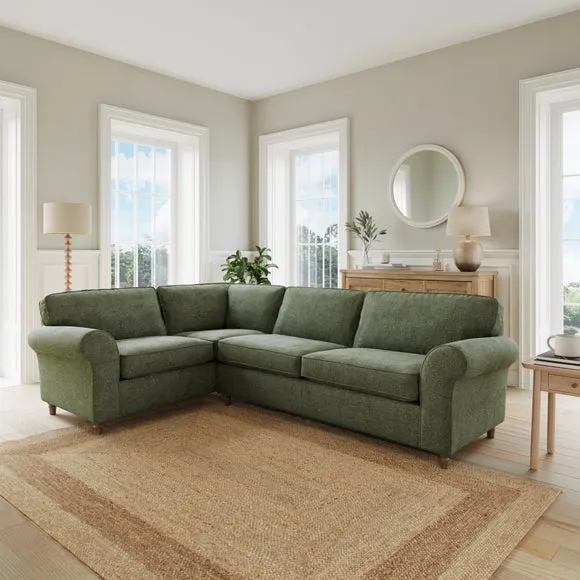 Flori Chenille Soft Texture Corner Sofa 1