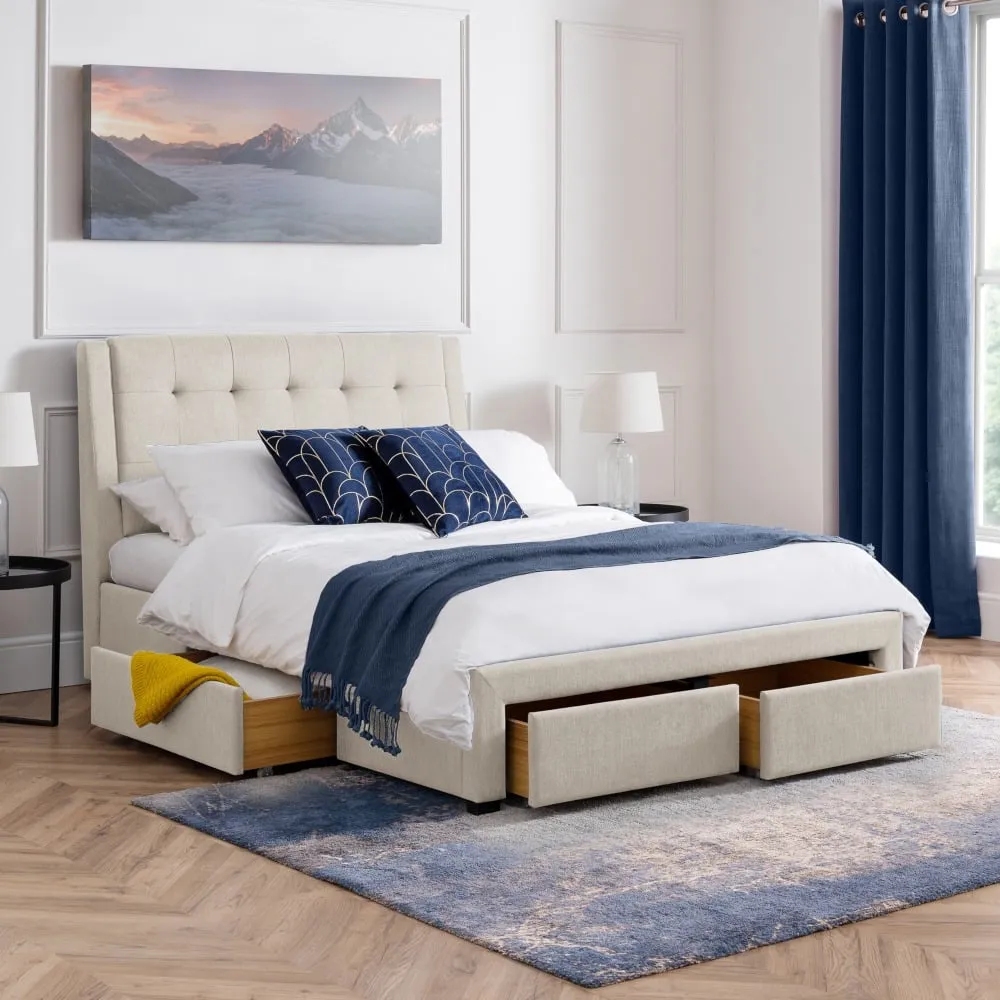 Fullerton - Super King Size - Storage Bed with 4 Drawers - Natural - Fabric - 6ft 1