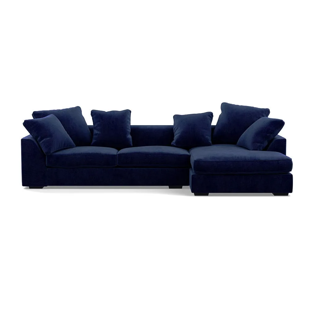 Heal's Cumulus RHF Corner Sofa Smart Luxe Velvet Midnight Black Feet 1