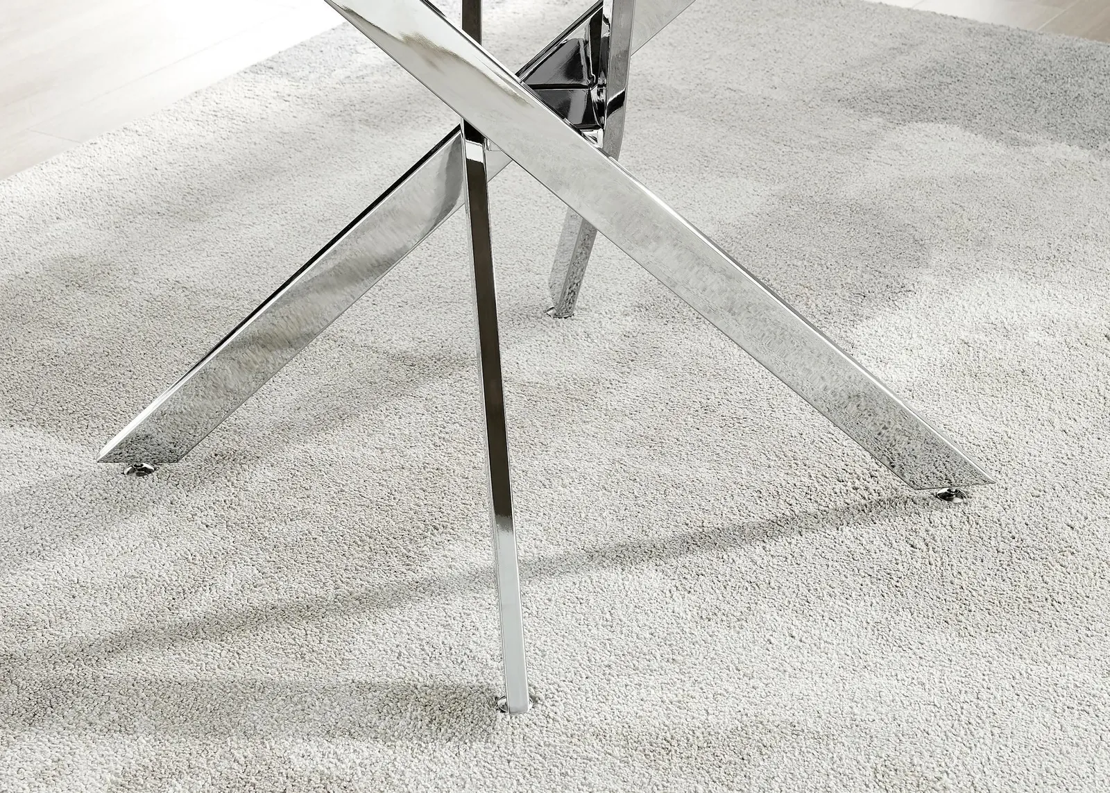 FurnitureboxUK Novara 120cm Round 6-Seater Dining Table With Silver Chrome Legs in Grey 6