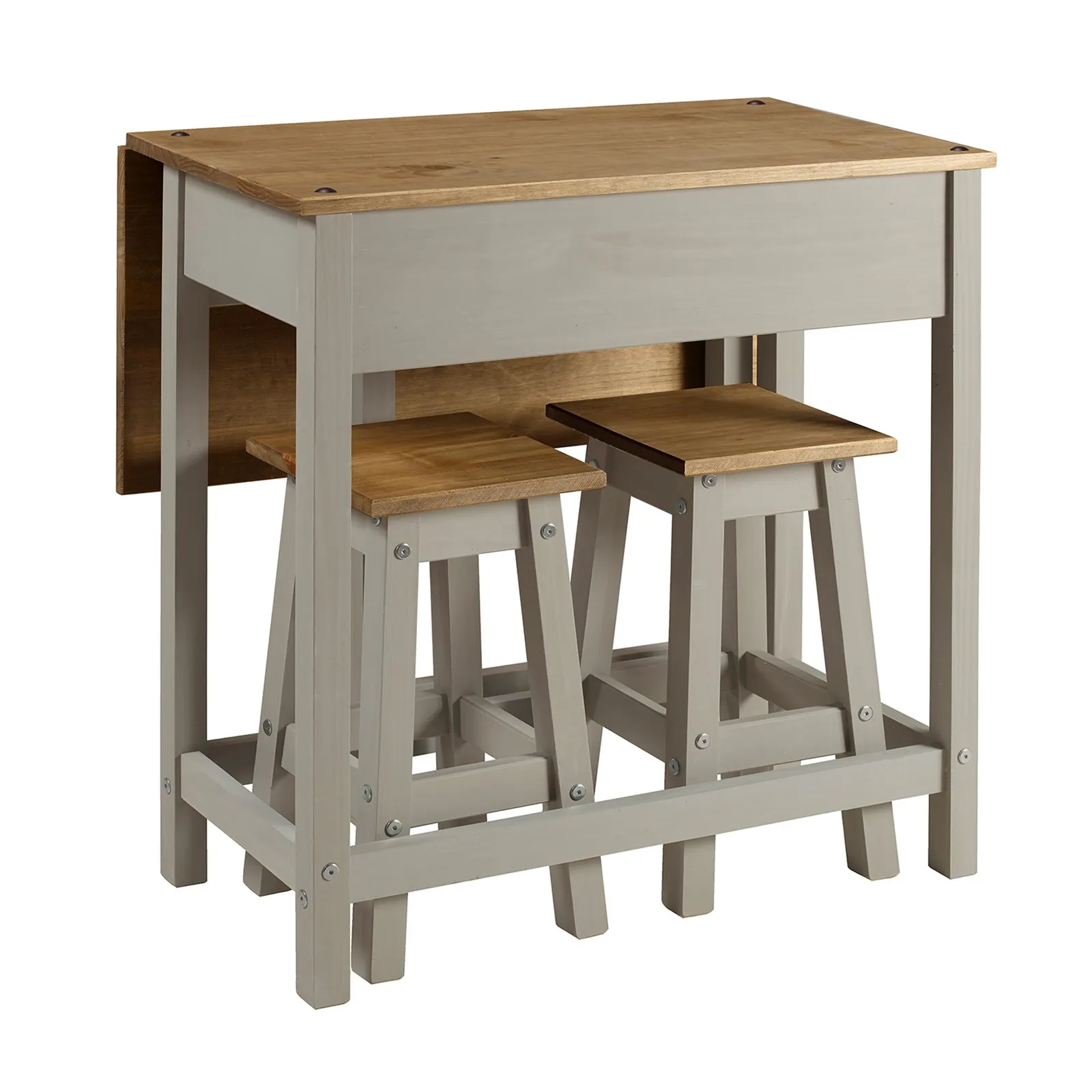 Corona 2 Seater Rectangular Drop Leaf Dining Table with 2 Chairs 1