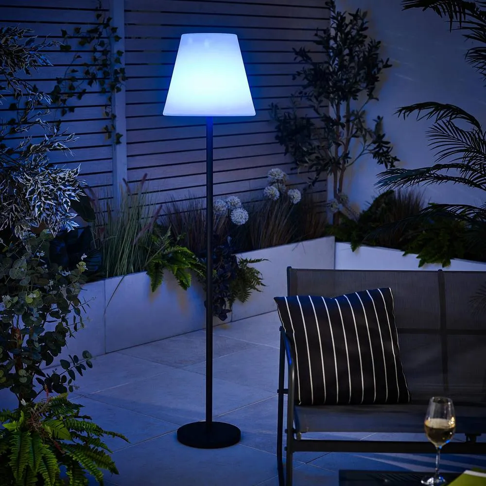 FurnitureboxUK Helia Cream & Black Solar Outdoor Floor Light 5