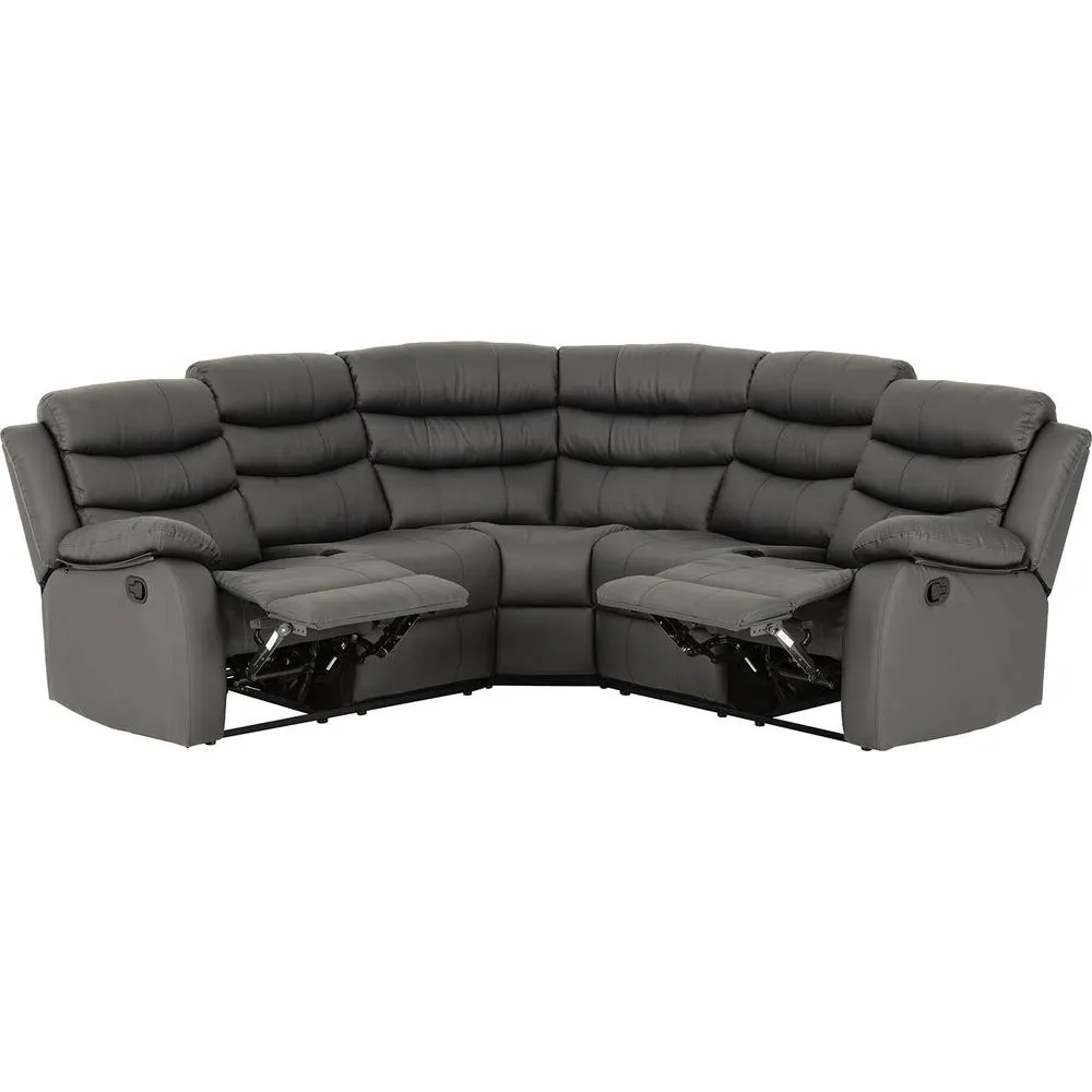 Seconique Roma Corner Recliner Sofa Grey Faux Leather 6