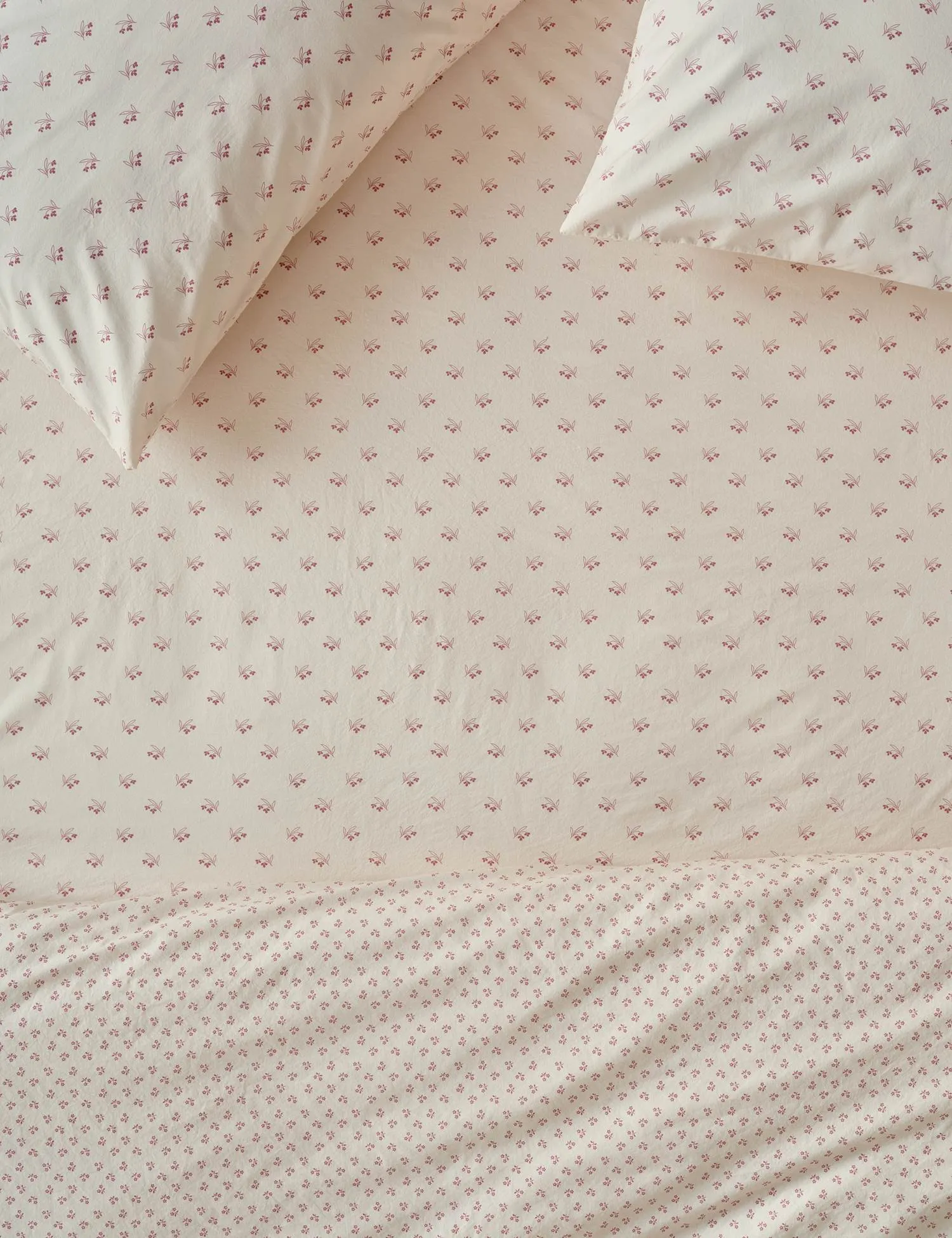 Piglet In Bed Washed Cotton Martha Floral Fitted Sheet Pink Mix