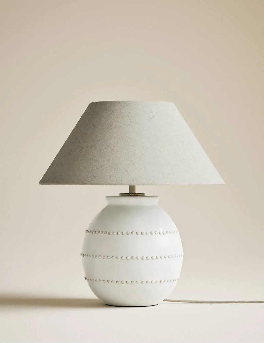 M&S Ceramic Bobble Table Lamp Cream