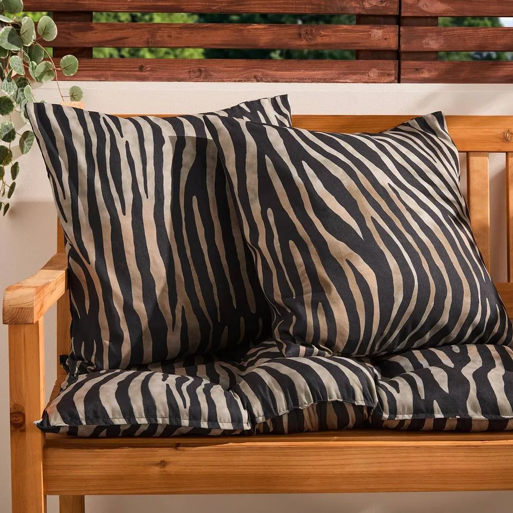 OHS 2 x Animal Print Garden Cushion Covers Outdoor Water Resistant