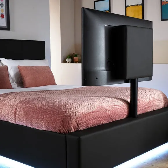 XR Living Ava TV Bed with LED Lights and TV Mount 2