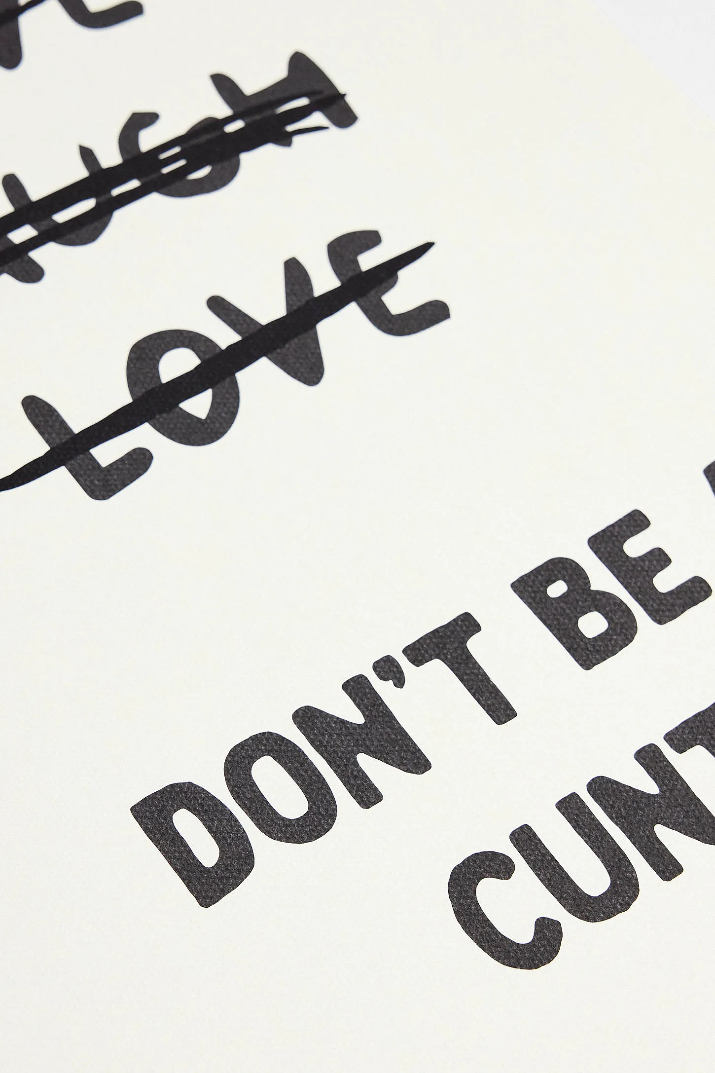 Live Laugh Love Don't Be A C*nt 30x40cm Wall Art Print - Cream A3 2