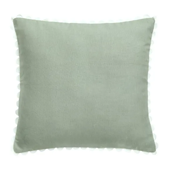 Ric Rac Trim Cotton Square Cushion Cover 3