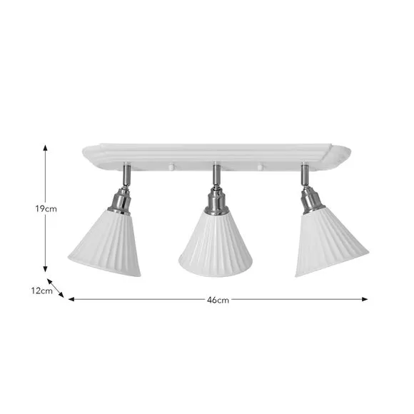 Lilbourne Ribbed Ceramic 3 Light Adjustable Flush Spotlight 6