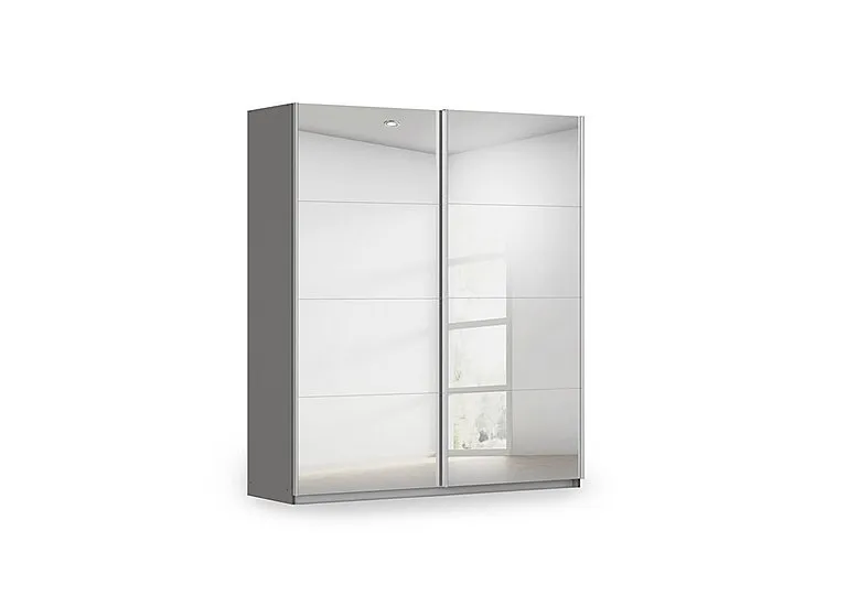 Impulse 181cm 2 Door Mirror Slider Wardrobe - Metallic Grey