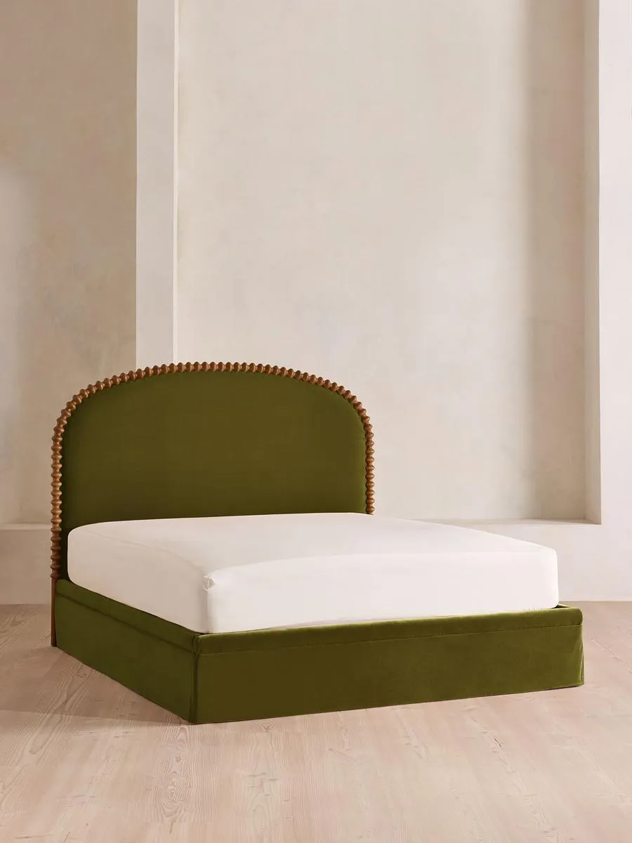 Mika Bed, Superking, Velvet, Olive