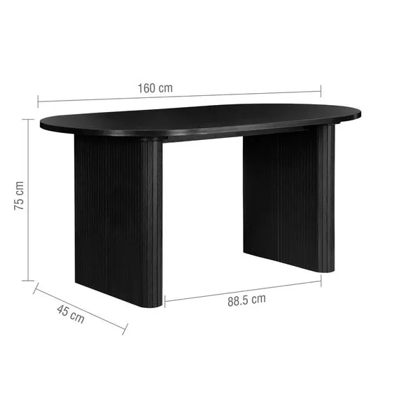 Axel Fluted Oval Dining Table with 2 Benches 5