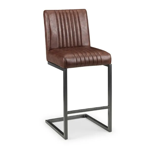 Brooklyn Set of 2 Bar Stools, Faux Leather 3