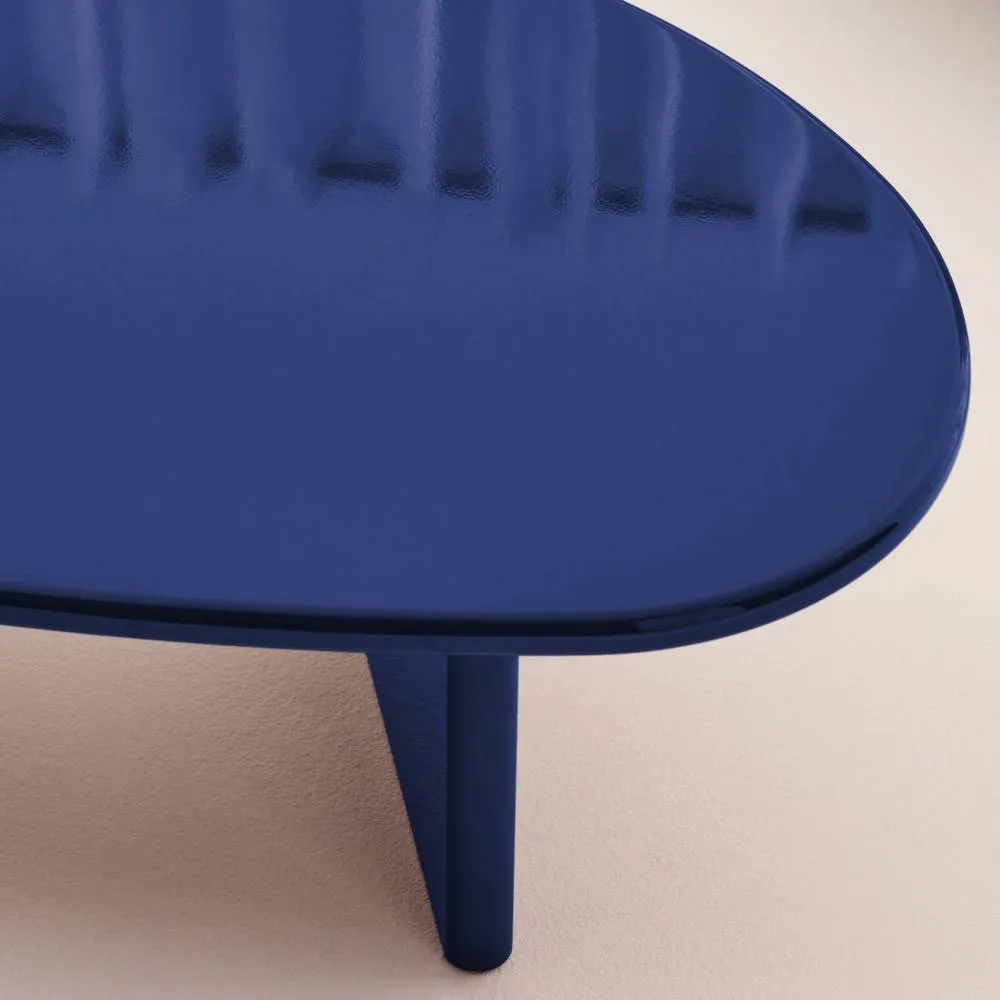 sweeek Oval coffee table with glossy finish in Blue 6