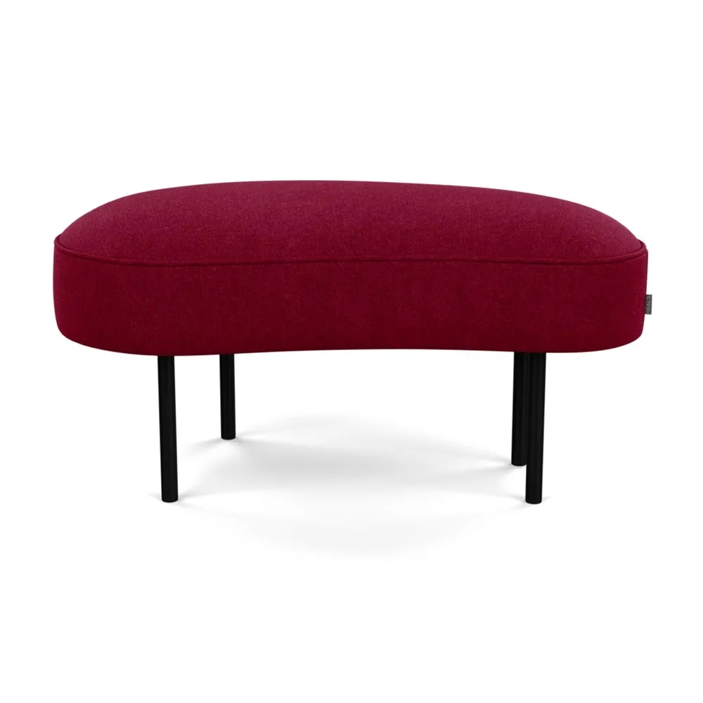 Heal's Isola Small Ottoman St Moritz Wool Red 74 Black Feet