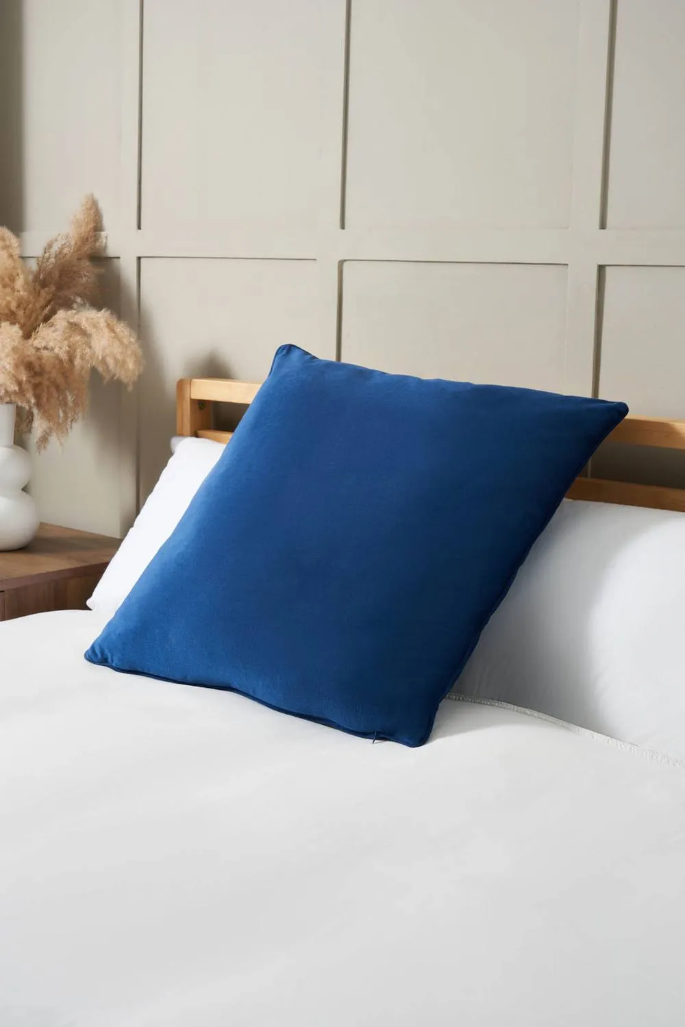 BHS Large Velour Piped Cushion in Navy 1