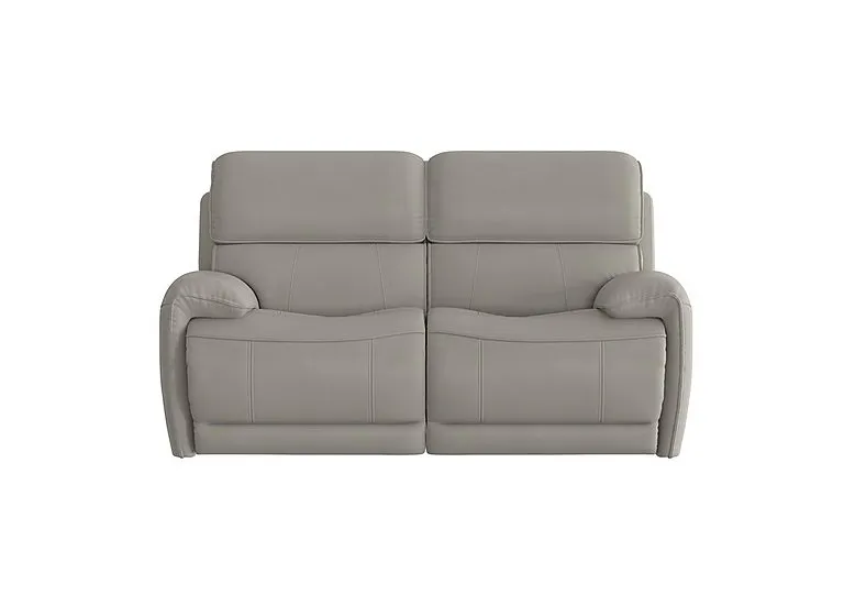 Link 2 Seater Leather Power Recliner Sofa with Power Headrests - Silver Grey