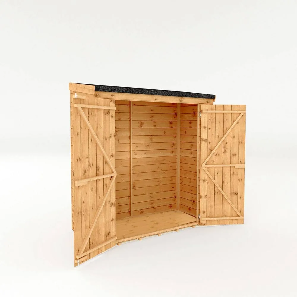 Mercia Tongue & Groove Pent Storage Shed - L87.1 x W181.6 x H196.4 cm in Brown 3