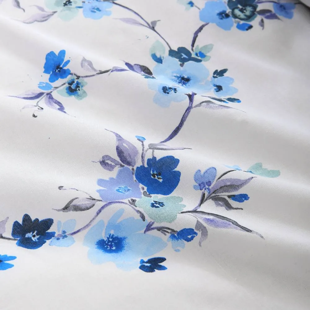 Portfolio Home Sakura Blossom Floral Duvet Cover Set With Pillow Case Bed Linen in White 3