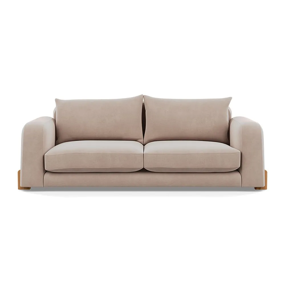 Heal's Nuvola 4 Seater Sofa Smart Velvet Pebble Natural Oak Feet 1